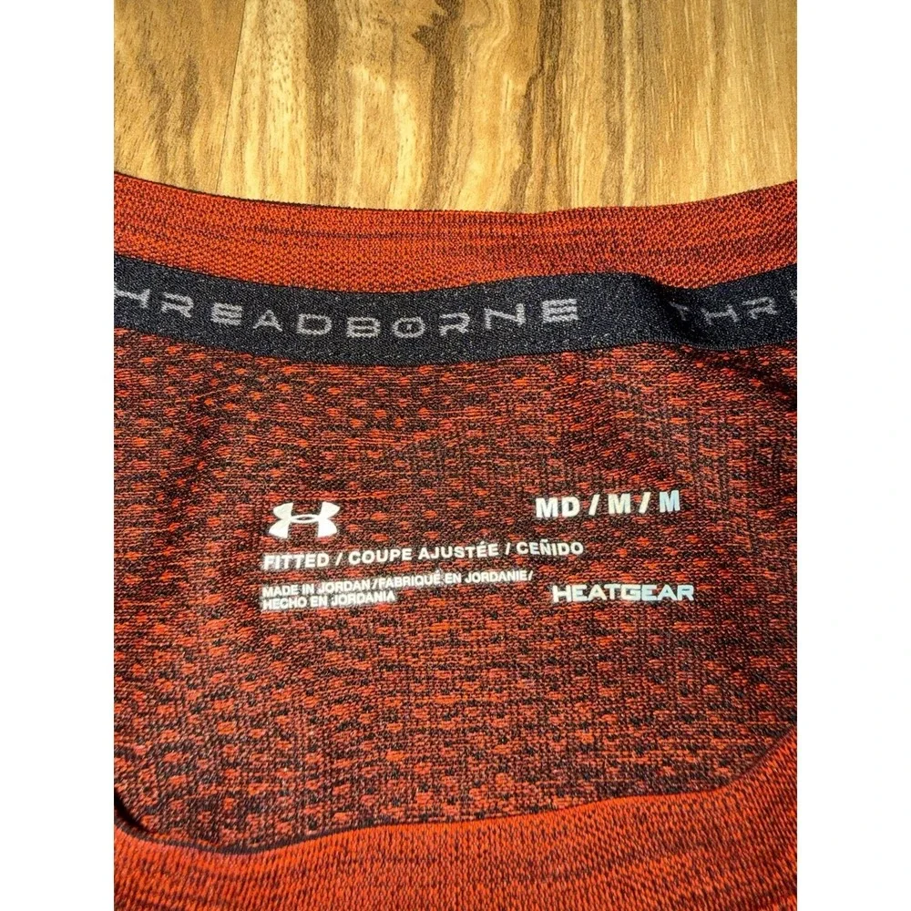 Under Armour Threadborne Fitted Knit Long Sleeve Henley Shirt Men's Sz M‎ Red